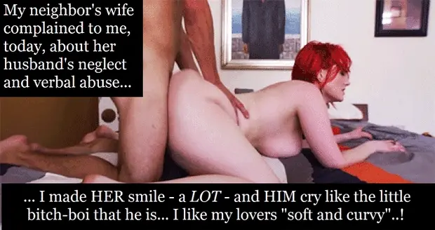 Fucking neighbours wife in front of him he was in tears a sissy dress chastity cage he new where the cock was going next