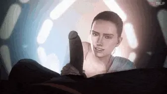Rey tries to deepthroat Finn’s BBC