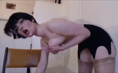 Enjoying alone masturbating the burning vagina slapping my boobs