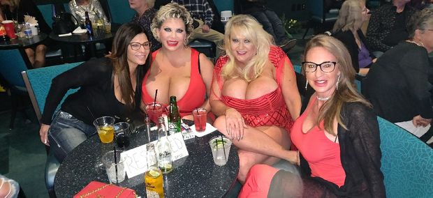 Claudia Marie, Kayla Kleevage, and Annette Hotwife partying on New Years Eve in Laughlin, NV