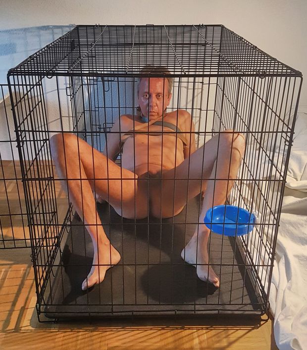 Torsten Sparmann completely naked in public to look at. Shares my horny photos everywhere. Man gay naked on dog cage tied up and put on show