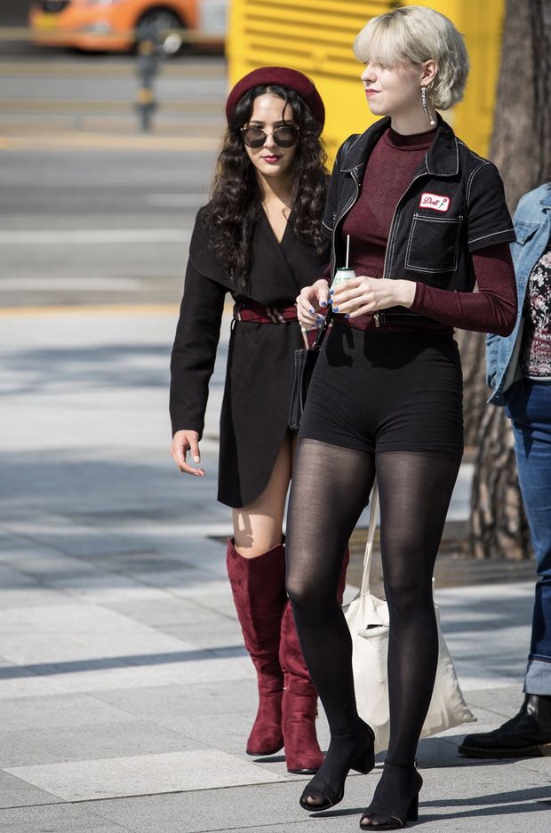 Candid pantyhose