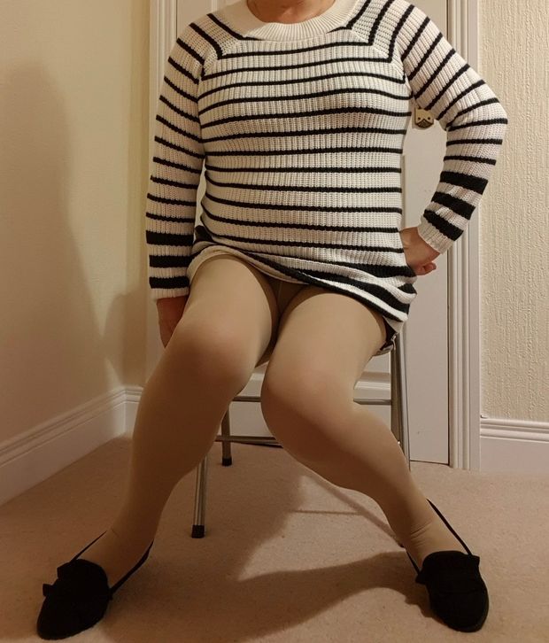 Wearing pantyhose