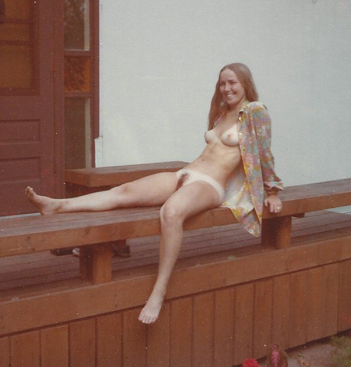 Posing on a friends deck.