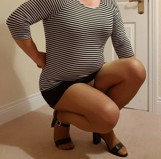 In pantyhose