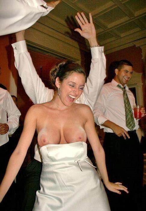 She’s having a great time at her wedding!