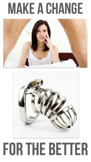 chastity cage caption