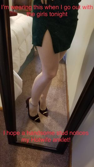 Hotwife anklet with caption