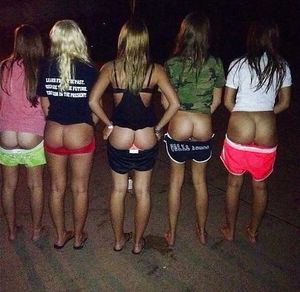 Lovely teen butts outside