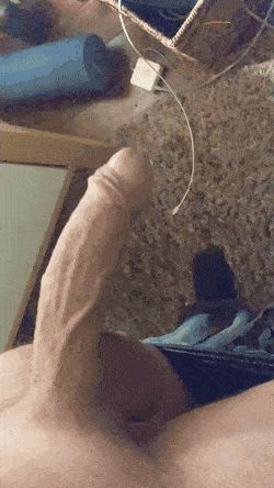 Uncut cock and low hanging balls