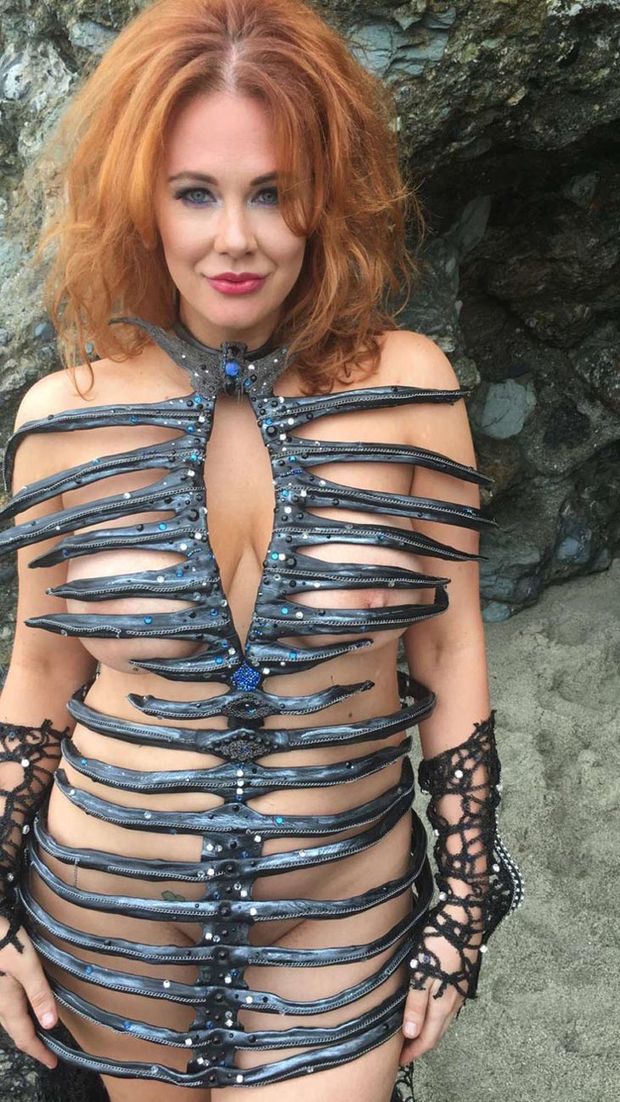 Maitland's cosplay exposes her hard nipples