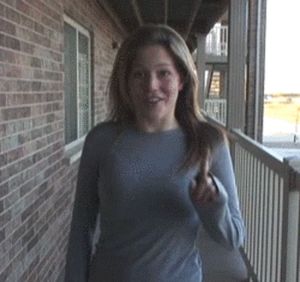 Teen flashes big tits