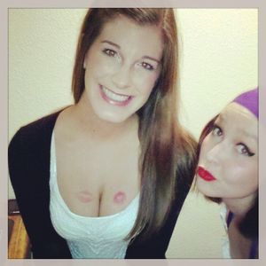 Sexy college teen cleavage