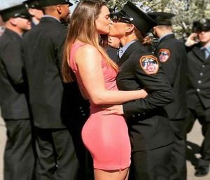 Lesbian Cop Kissing Her Girlfriend