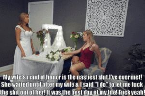 Slutty Maid of Honor has Newlywed Husband Fuck Her While His Wife Waits for the Wedding Dance