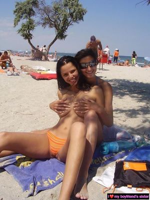 Fun at the beach with my BF's sister.