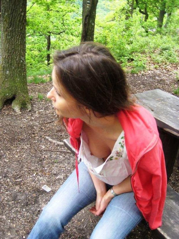 downblouse in the woods