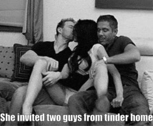 Wife invited two guys from tinder to have a threesome