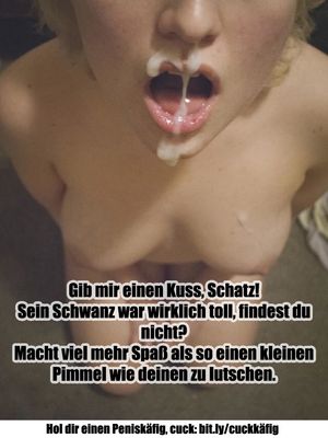 Cuckold caption deutsch (Cum eating / kissing, cheating hotwife)