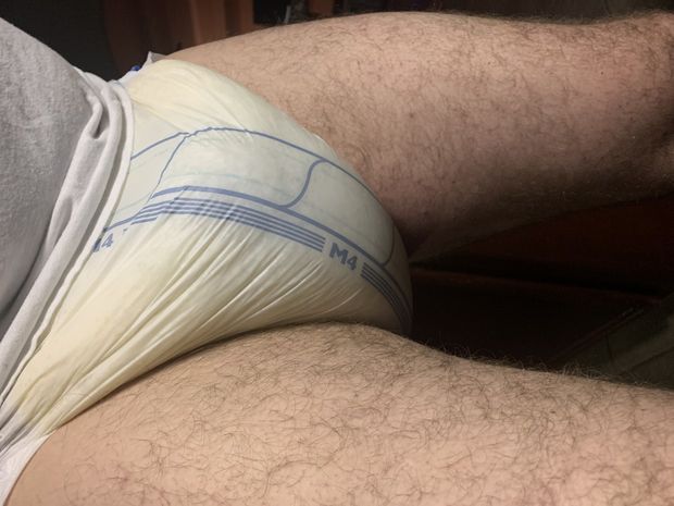 My pissy diapered cock