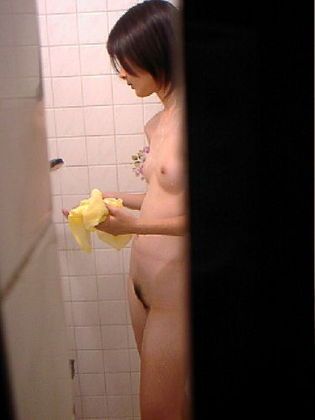 Peeping on Asian woman in the shower