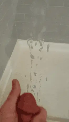 Made a cum mess on hotel shower glass