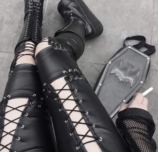 goth with cigarette