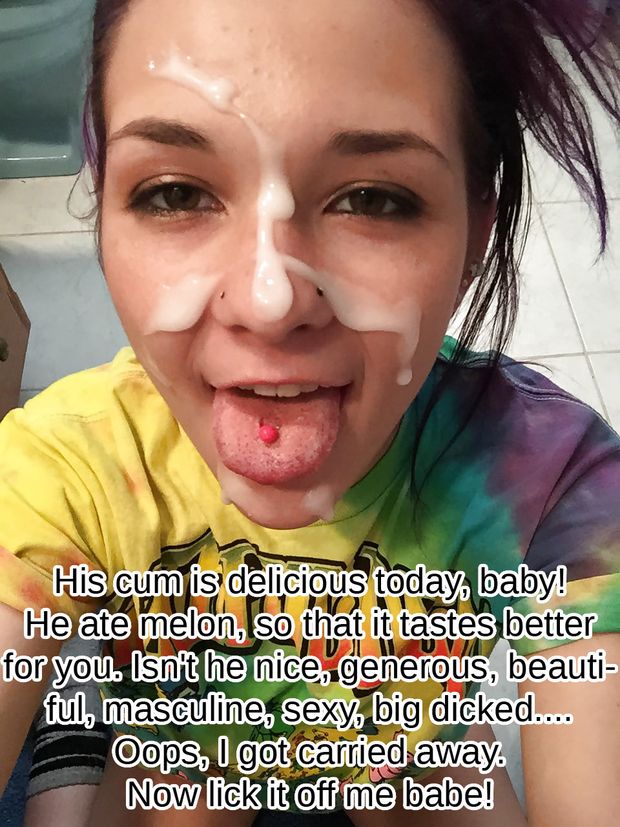 Cum eating / clean up cuckold caption