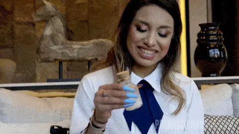 Brunette loves sniffing 4 cumshots from a glass bottle