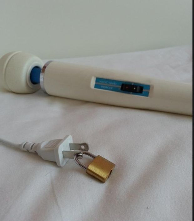 Aww, she can't use the Hitachi