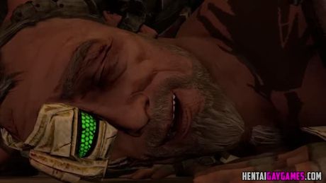 3D double penetration for muscular gay dude