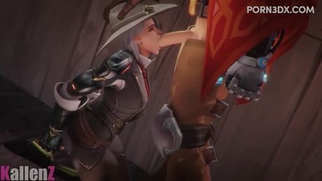 ashe gives mccree a blowjob overwatch