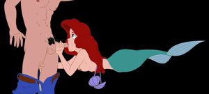 The Little Mermaid Ariel underwater blowjob sans background