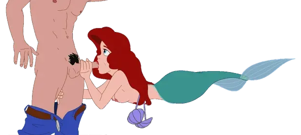 The Little Mermaid Ariel underwater blowjob sans background