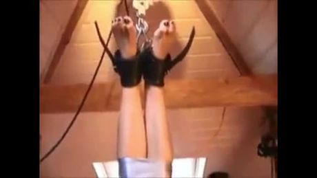 Slut Michelle upside down whipped