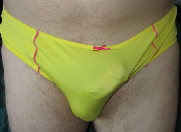 Yellow panties with Red Bow