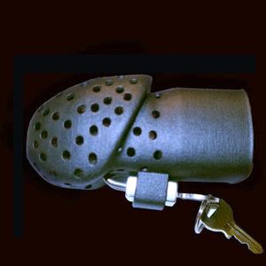 This cage requires a Frenum piercing, but is light small and only covers the tip of the penis