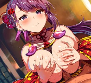 Purple haired milf titfucks you