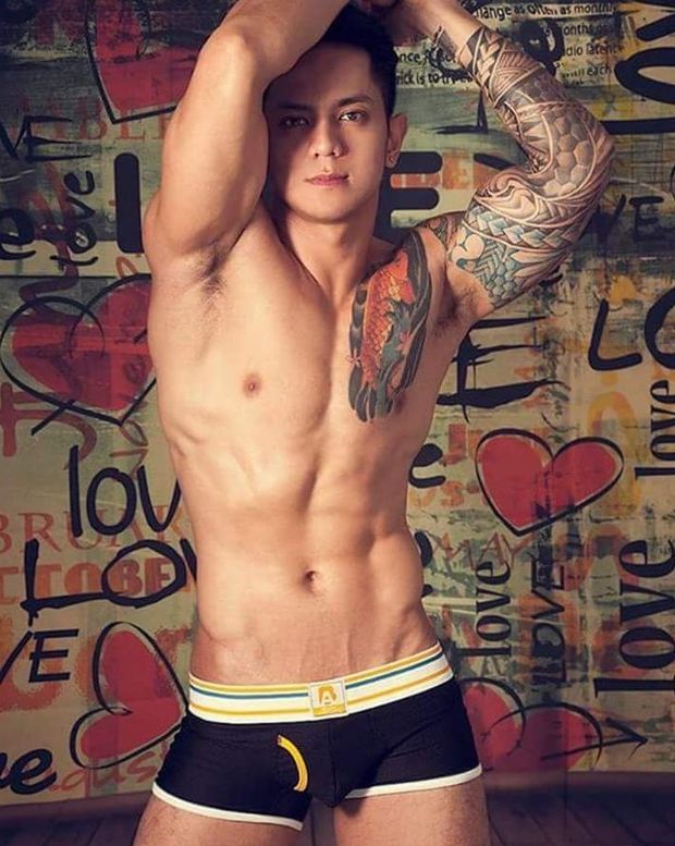 Amazing muscular body with tattoo