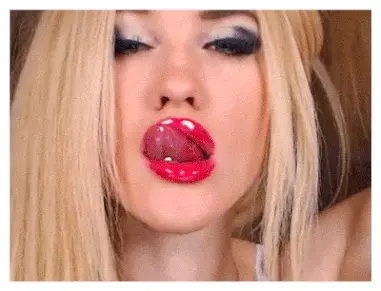 Sexy Blonde Licking Her Lips