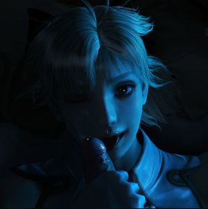 3d cosplay cum stroke