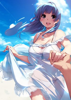 Beautiful Anime Teen on Beach