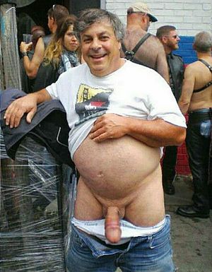 Chunky Man exposing his cock