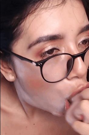 Mariana deep-throating a dildo