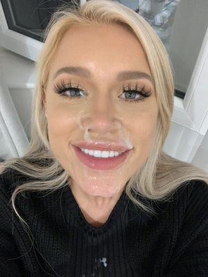 This blond woman (grl) thinks it's good for her skin