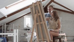 Sexy Sofi Goldfinger gets her ass banged & cummed on by her painting teacher