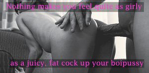 Brunette Sissy Caption Juicy Cock Anal