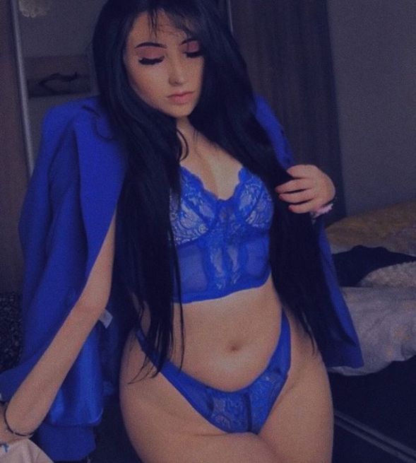 Gorgeous French Teen With Beautiful Blue Lingerie