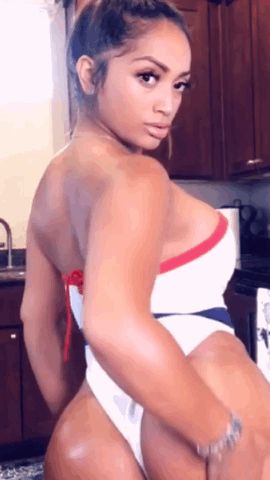 Sexy licking her lips after tapping that sweet ass