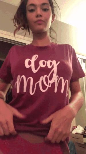 Showing off her goodies